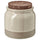 BRUGDHAJ jar with lid, beige, 1 l
