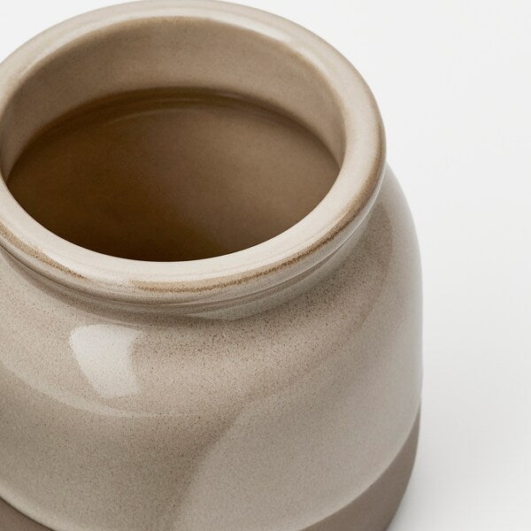BRUGDHAJ - Jar with lid, beige, 0.3 l