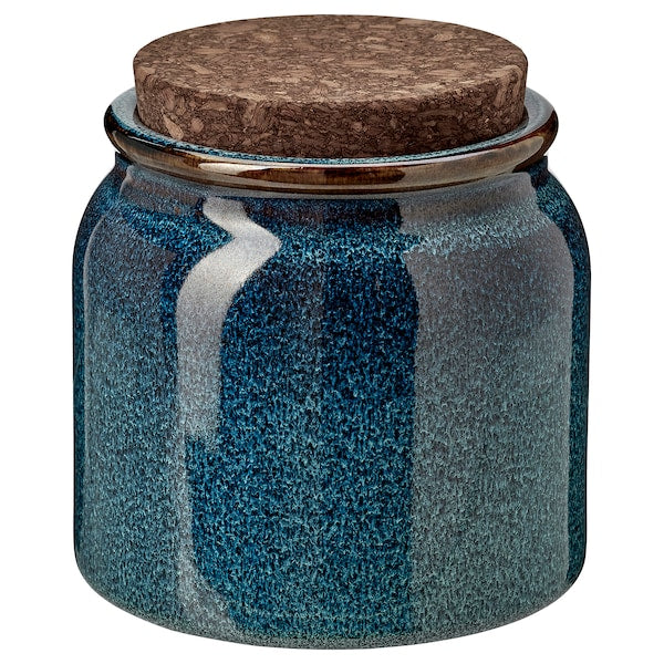 BRUGDHAJ - Jar with lid, blue, 1 l