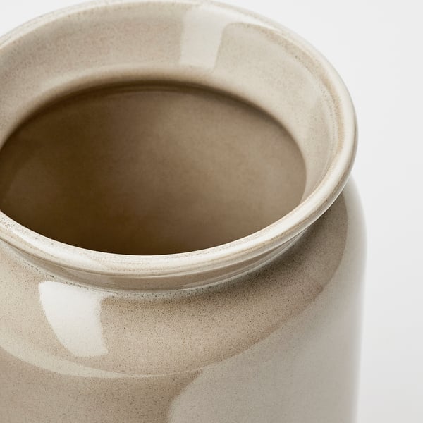 BRUGDHAJ utensil holder, beige, 15 cm