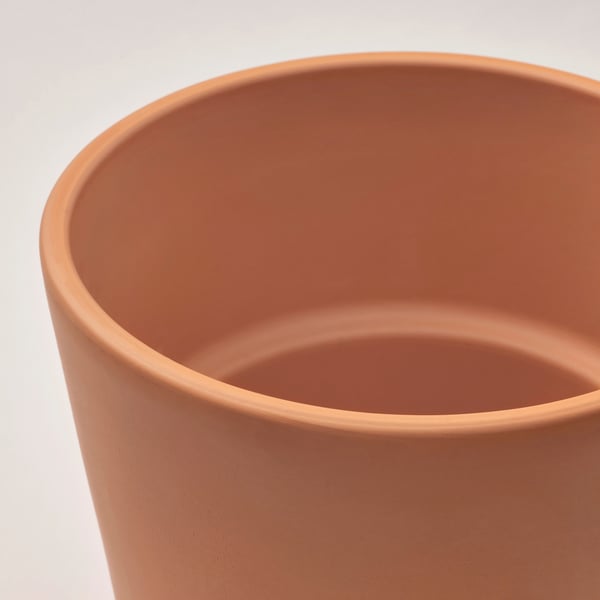 BRUNBÄR plant pot with saucer, outdoor terracotta, 12 cm