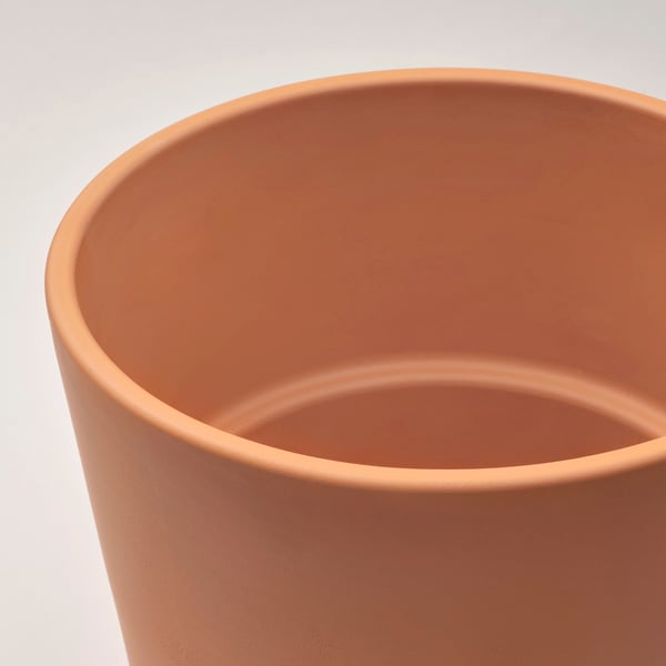 BRUNBÄR plant pot with saucer, outdoor terracotta, 15 cm