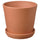 BRUNBÄR plant pot with saucer, outdoor terracotta, 28 cm