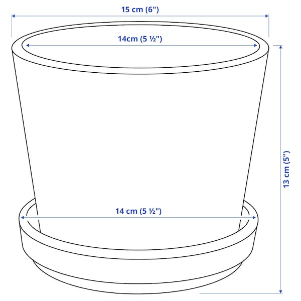 BRUNBÄR - Plant pot with saucer, outdoor terracotta, 12 cm