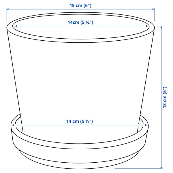 BRUNBÄR plant pot with saucer, outdoor terracotta, 12 cm