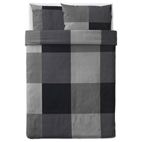 BRUNKRISSLA - Duvet cover and 2 pillowcases, black, 200x200/50x80 cm