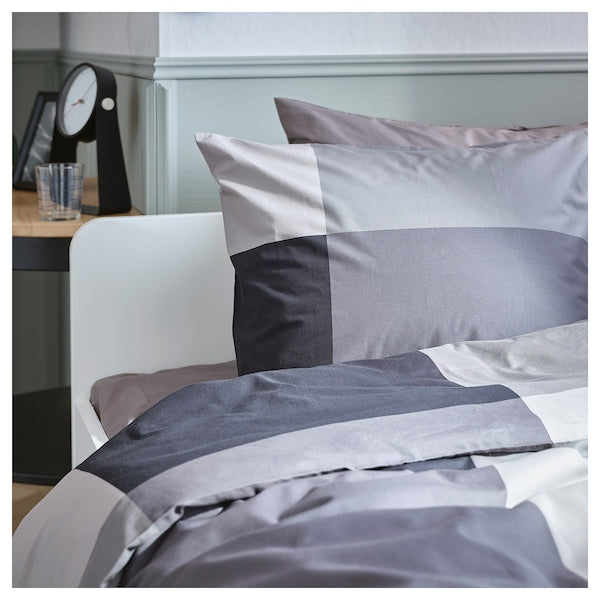 BRUNKRISSLA - Duvet cover and 2 pillowcases, black, 200x200/50x80 cm