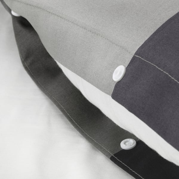 BRUNKRISSLA duvet cover and 2 pillowcases, black, 240x220/50x80 cm