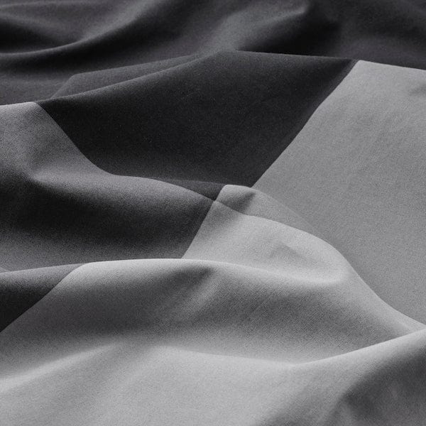 Ikea BRUNKRISSLA - Duvet cover and 2 pillowcases, black, 200x200/50x80 cm