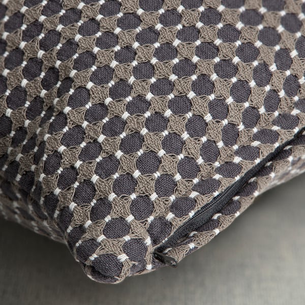 BRUNNYCKLAR cushion cover, dark green/black/dot pattern, 50x50 cm