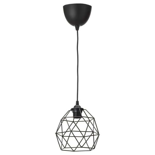 BRUNSTA / HAVSDJUP hanging lamp, black, 20 cm