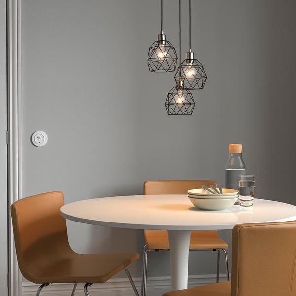 BRUNSTA pendant lamp shade, black, 20 cm
