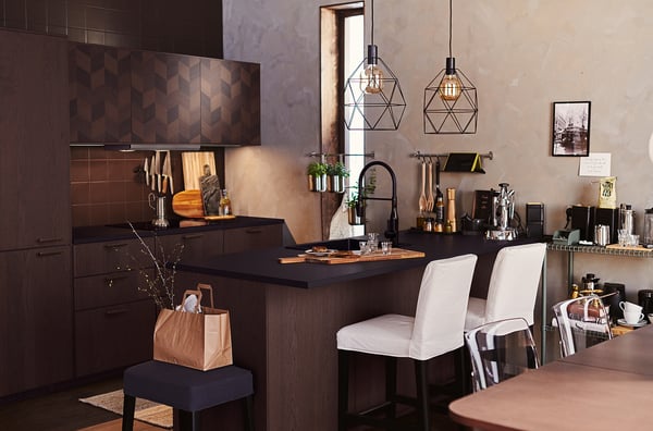 BRUNSTA pendant lamp shade, black, 30 cm