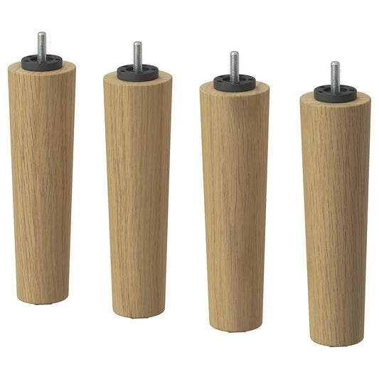 BRYNILEN leg, oak effect, 6 cm, 4 pack