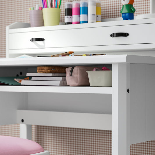 BRYTNING / BLECKBERGET desk and chair, white/orange-brown, 85x53 cm