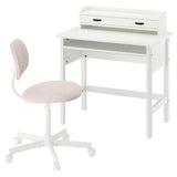 BRYTNING / BLECKBERGET desk and chair, white/orange-brown, 85x53 cm