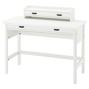 BRYTNING desk with add-on unit, white, 110x53 cm