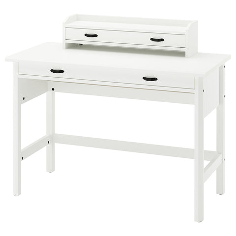 BRYTNING desk with add-on unit, white, 110x53 cm