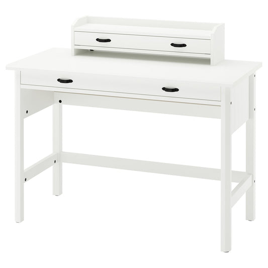 BRYTNING desk with add-on unit, white, 110x53 cm
