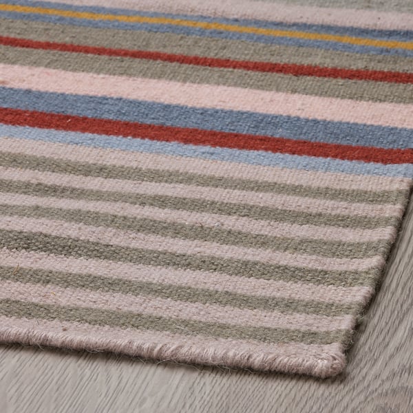 BUDDINGE - Rug, flatwoven, handmade multicolour/stripe pattern, 170x240 cm