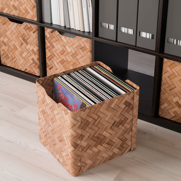 BULLIG box, bamboo/brown, 32x35x33 cm
