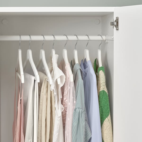 BUMERANG hanger, white, 43 cm, 8 pack