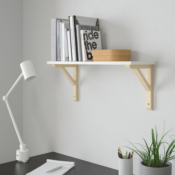 BURHULT / SANDSHULT - BURHULT / SANDSHULT Wall shelf, white/aspen, 59x20 cm