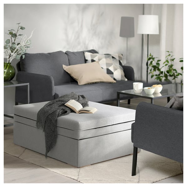 BURSERYD pouffe/mattress, foldable, grey, 80x33x200 cm