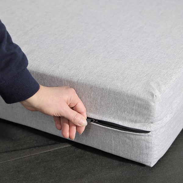 BURSERYD pouffe/mattress, foldable, grey, 80x33x200 cm