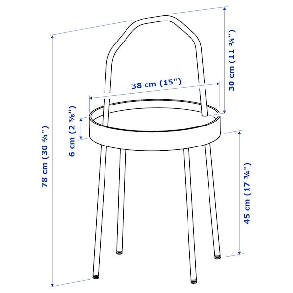 BURVIK - Side table, white, 38 cm