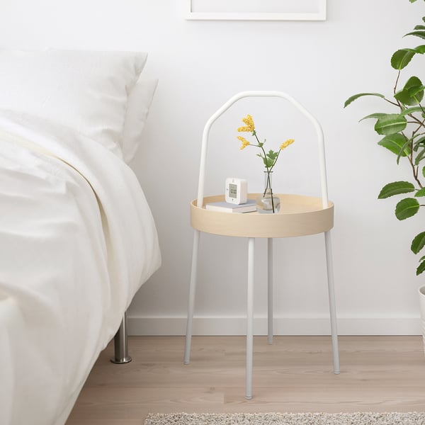 BURVIK side table, white, 38 cm