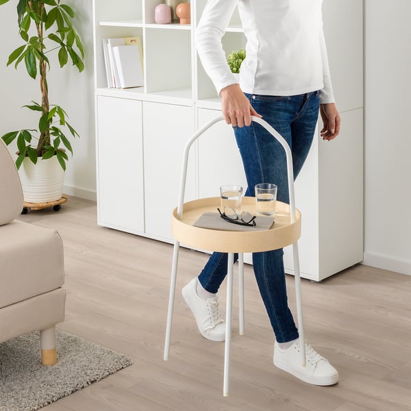 BURVIK side table, white, 38 cm