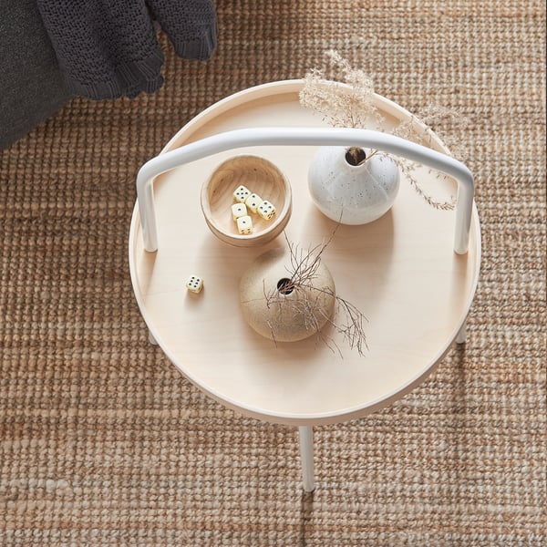 BURVIK side table, white, 38 cm