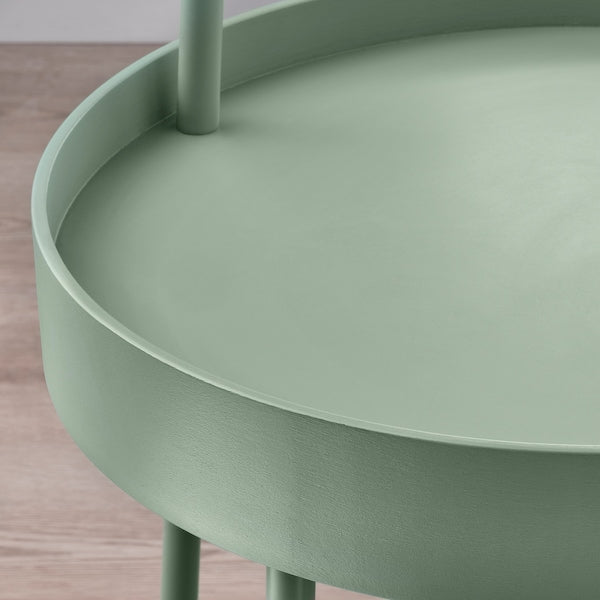 BURVIK - Side table, light grey-green, 38 cm