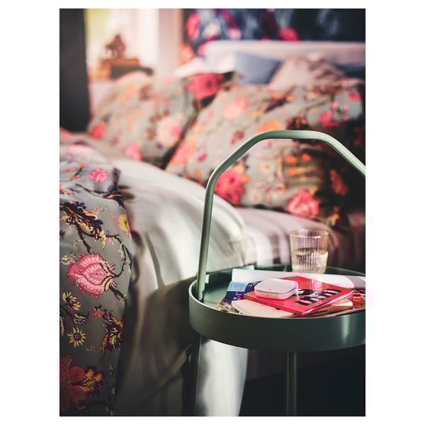 BURVIK side table, light grey-green, 38 cm