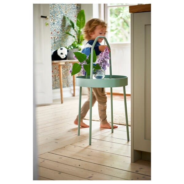 Ikea BURVIK - Side table, light grey-green, 38 cm