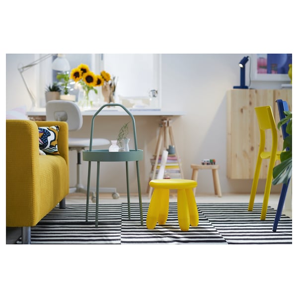 BURVIK - BURVIK Side table, light grey-green, 38 cm