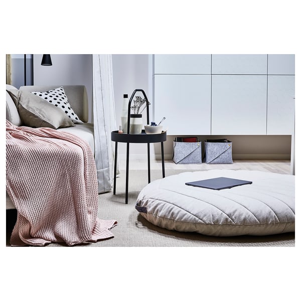 BURVIK side table, black, 38 cm