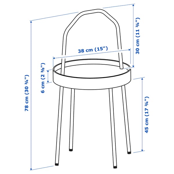 BURVIK side table, black, 38 cm