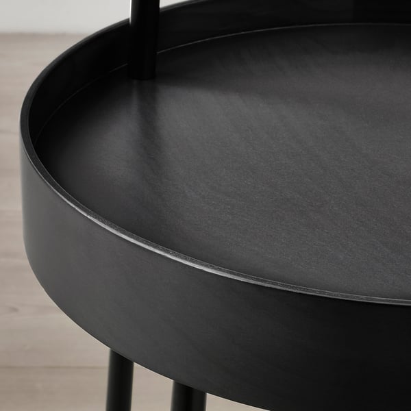 BURVIK side table, black, 38 cm