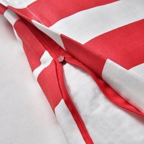 BUSENKEL - BUSENKEL Duvet cover and pillowcase, circus pattern red/white, 150x200/50x80 cm