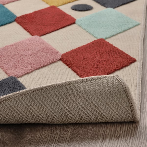 BUSENKEL rug, harlequin pattern/multicolour, 130x160 cm