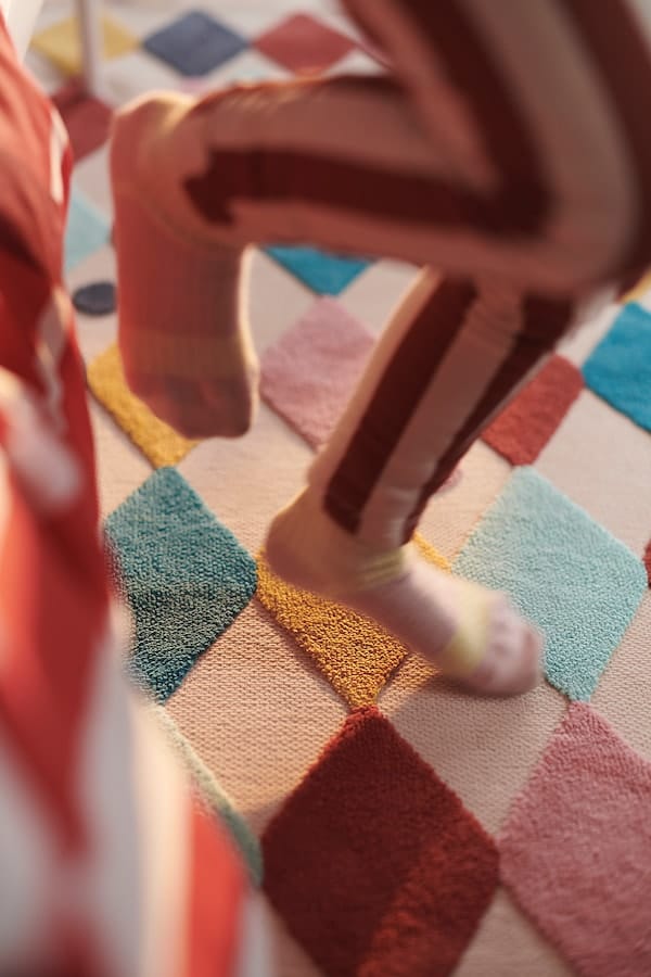 Ikea BUSENKEL - Rug, harlequin pattern/multicolour, 130x160 cm