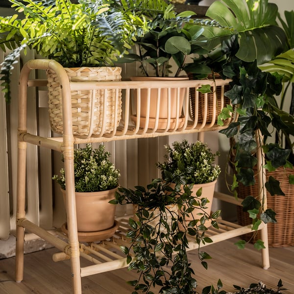 BUSKBO plant stand, rattan