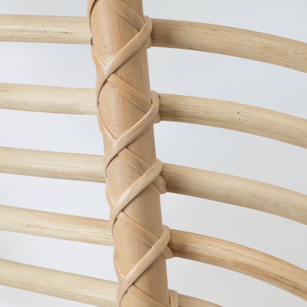 BUSKBO armchair, rattan/Djupvik white, 43x12x63 cm