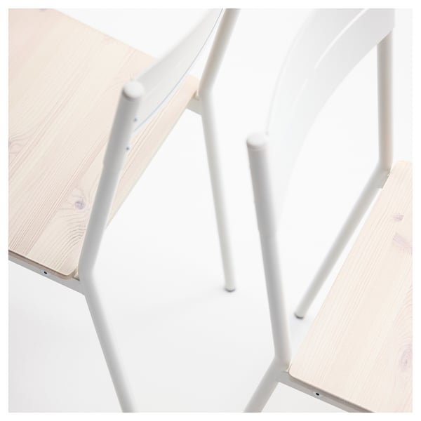 BUSLÄTT chair, white/pine, 39x79x47 cm