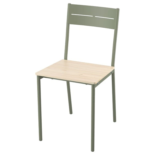 BUSLÄTT - Chair, gray-green/pine