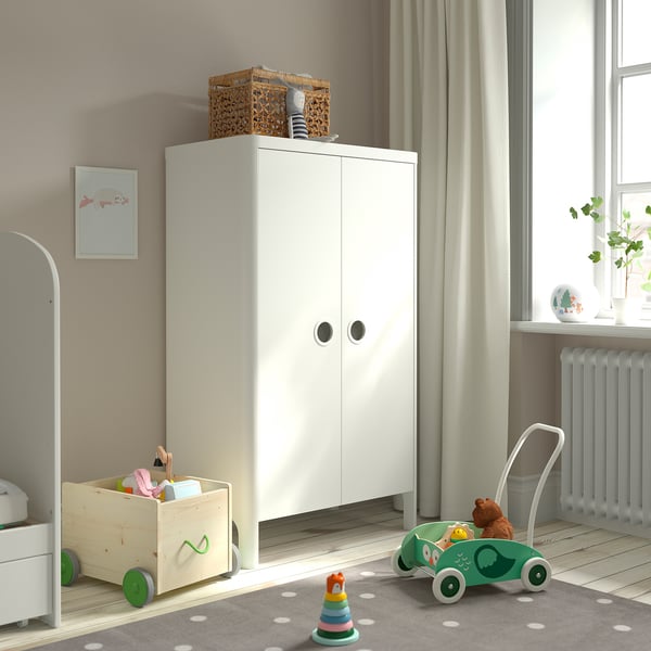 BUSUNGE - BUSUNGE Wardrobe, white, 80x139 cm