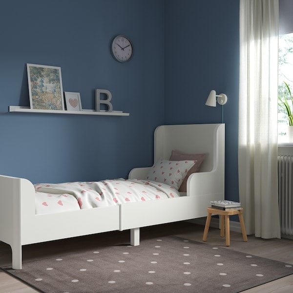 Ikea BUSUNGE - Extendable bed, white, 80x200 cm