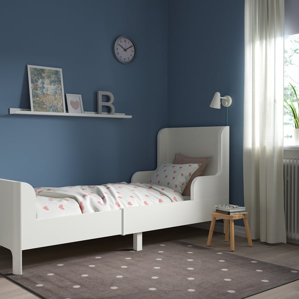 BUSUNGE extendable bed, white, 80x200 cm